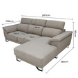 L Shape Easy Clean Fabric Sofa - 8683